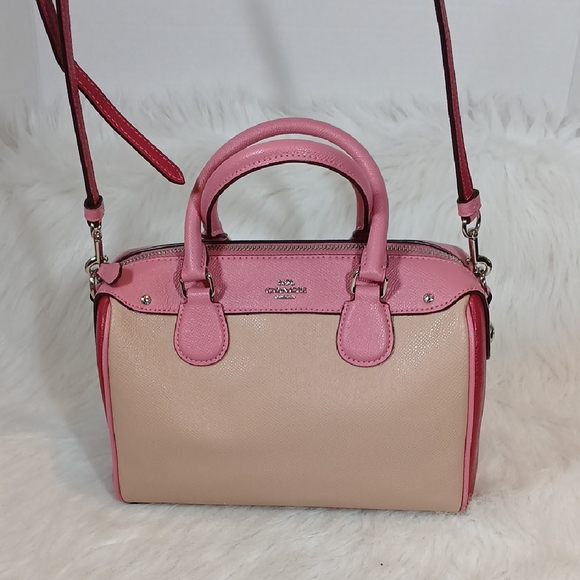 Coach Mini Bennett Satchel Pink and Cream Women's Handbag - Picture 1 of 10